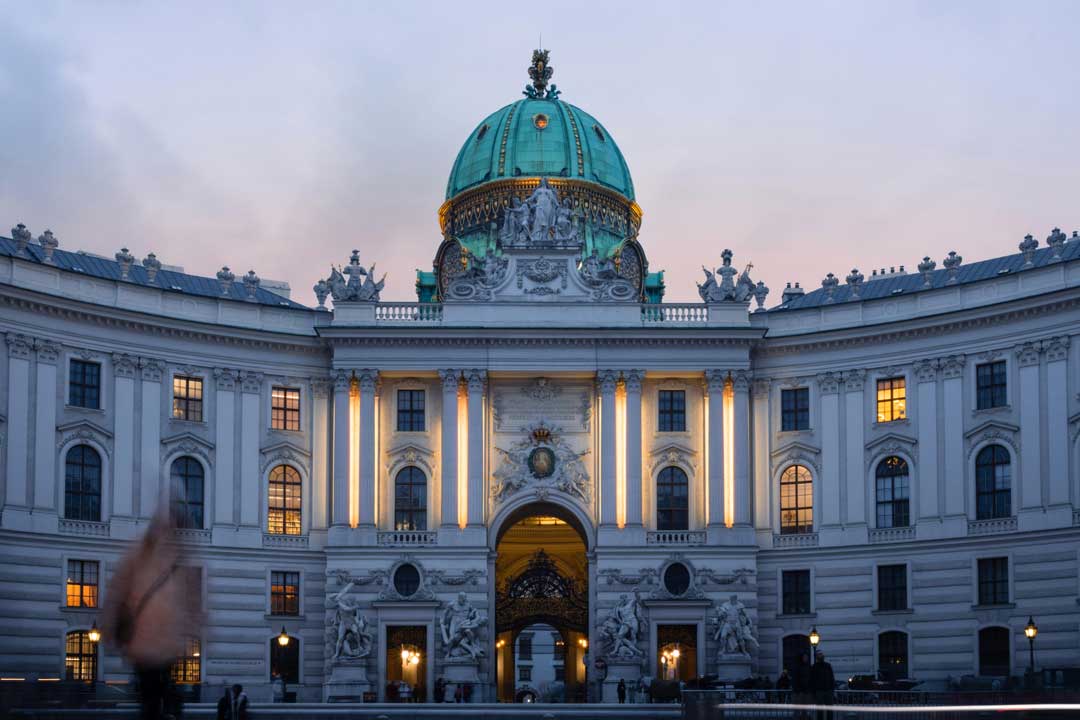Front view of Viennas Hofburg