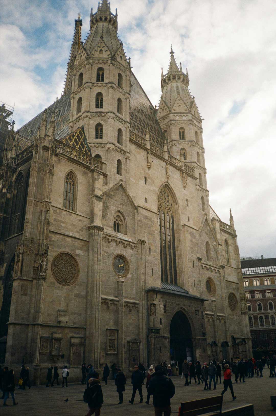 St. Stephans Cathedral with sunny blue sky in the back