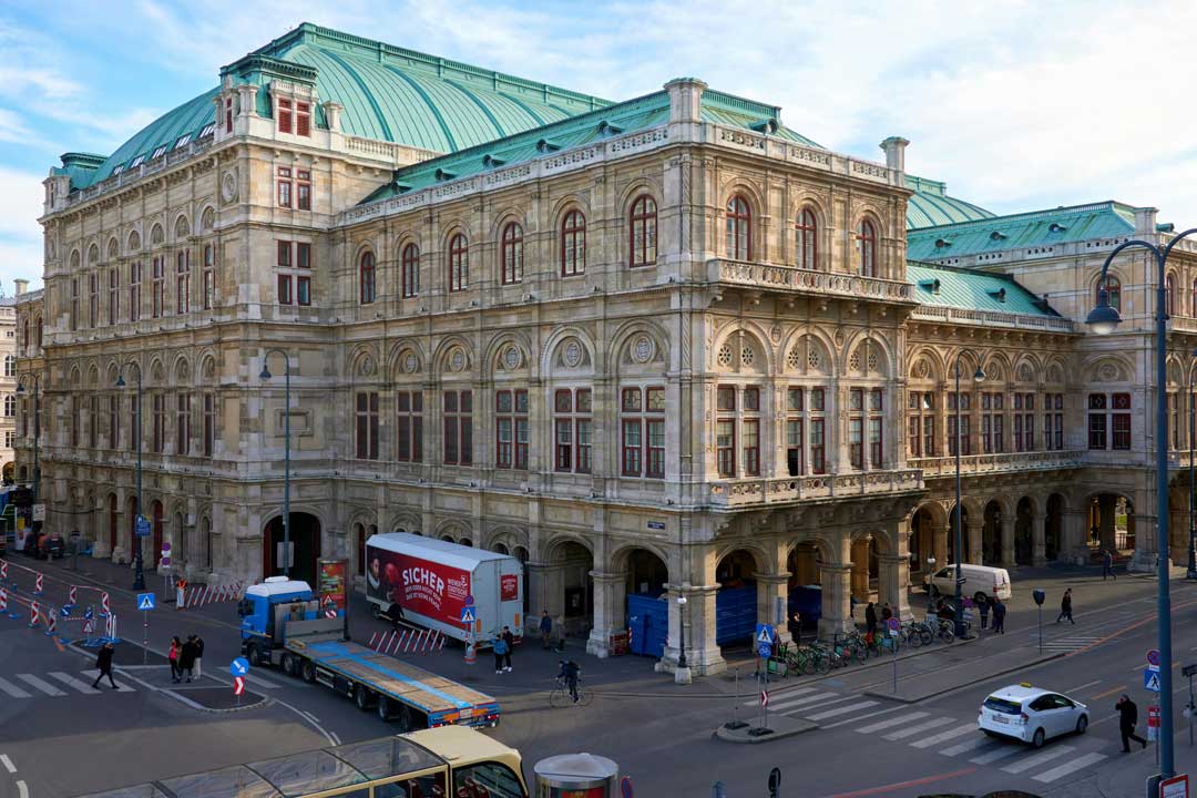 Side view of Viennas opera house