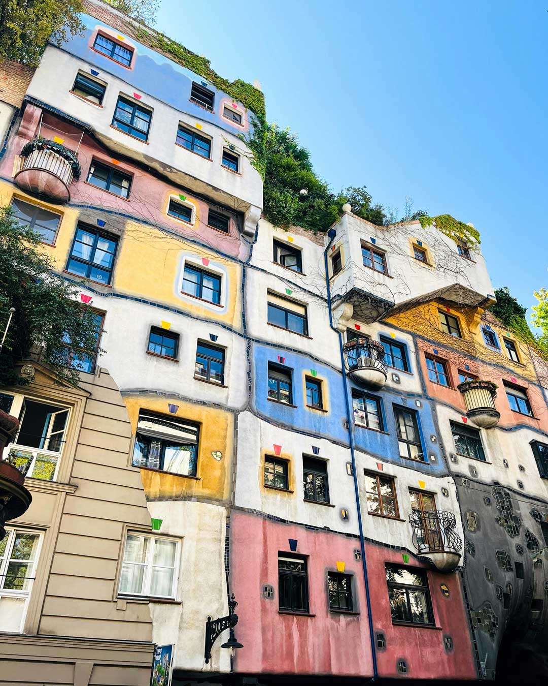 View of the famous hundertwasser haus in viennas 3rd district near radetzkyplatz