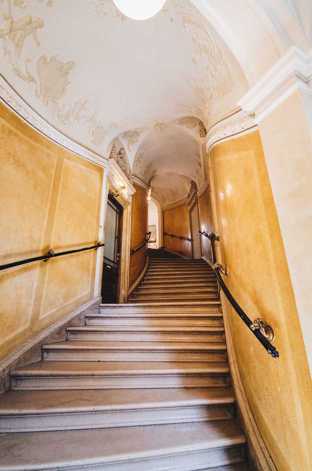 Luxurious hallway in a historic viennese building