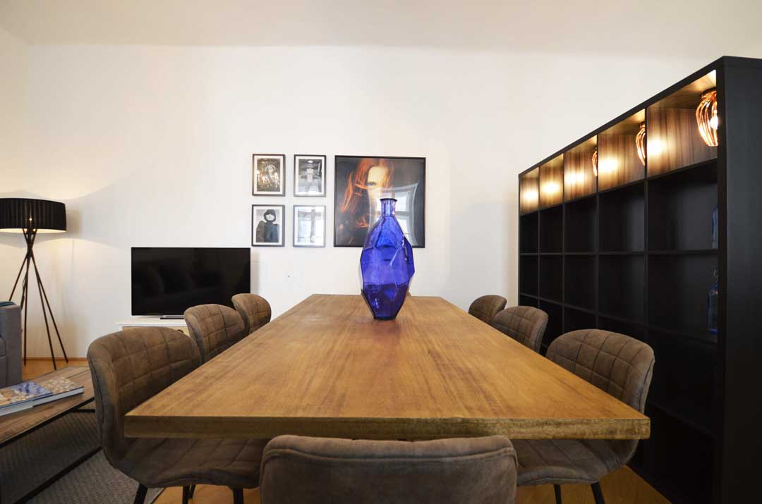Elegant dining area in furnished apartment in Vienna